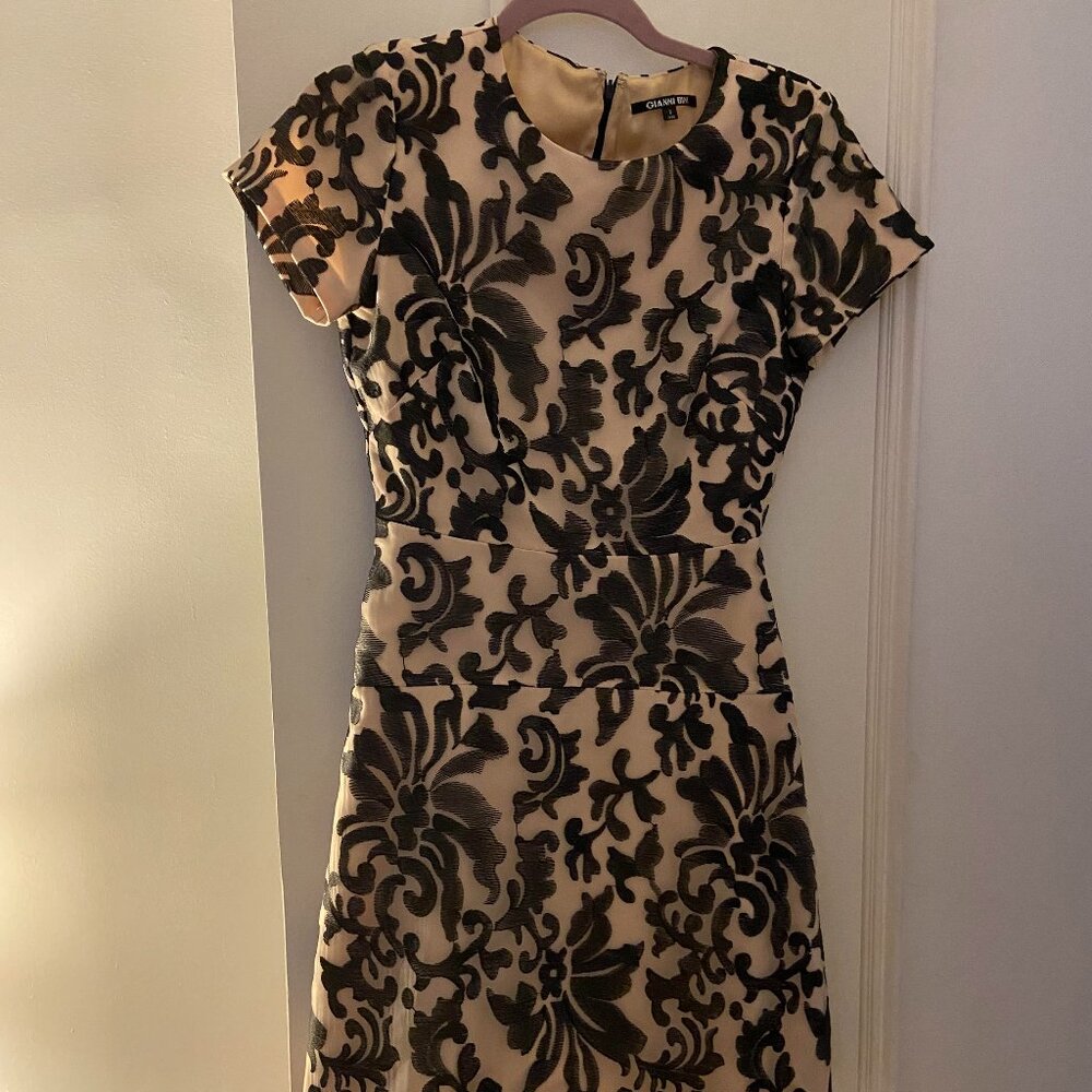 Gianni Bini Cocktail Dress - Size 2, Blush colored with black details